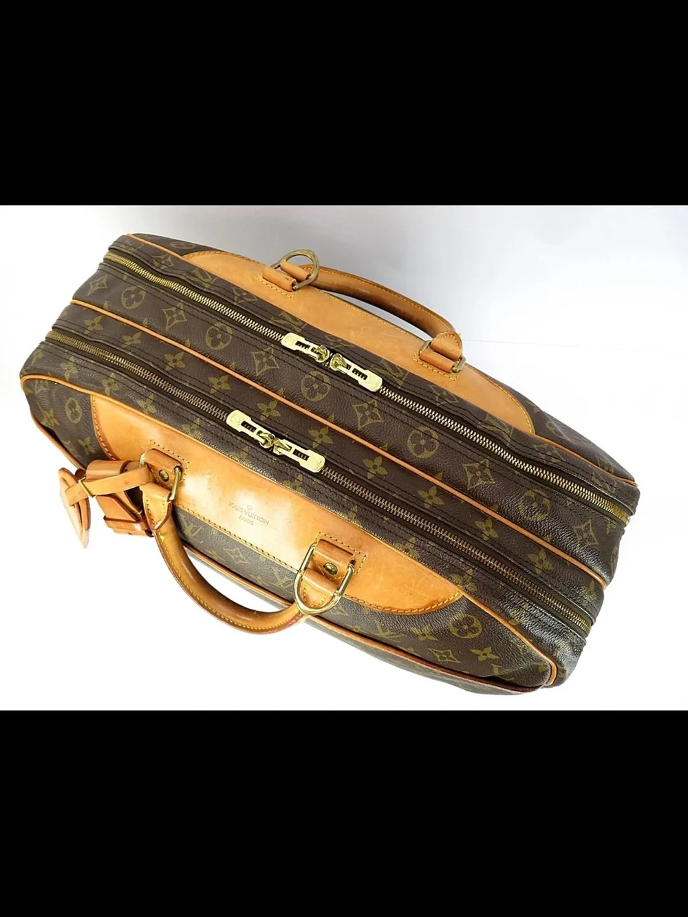 Louis Vuitton Brown Monogram Leather Trim Briefcase
